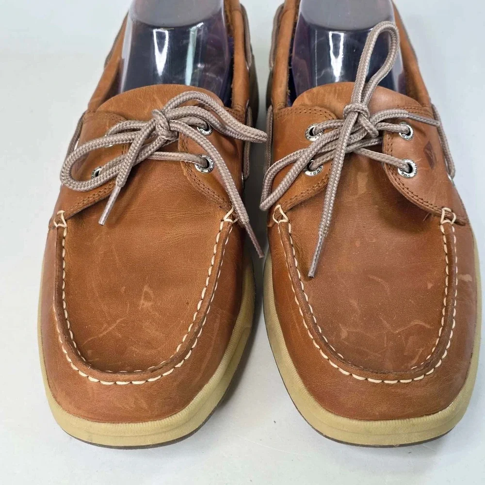 Sperry Top-Sider Billfish Men's Tan Leather Mesh Boat On Shoes Loafers Size 12